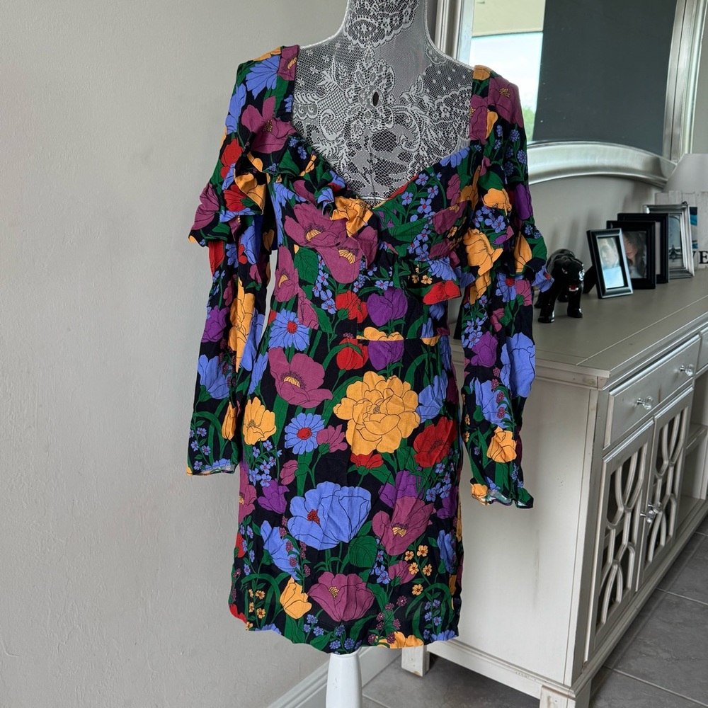 FARM Rio Colorful Floral Long Sleeve Dress - Picture 5 of 16